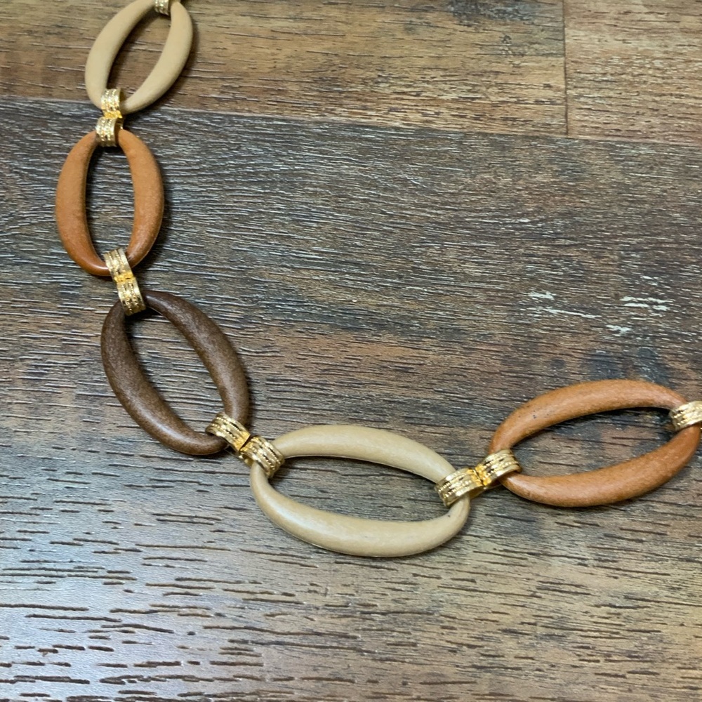 Artesian Wood & Gold Chain Adjustable Belt Size OSFM - Picture 8 of 8